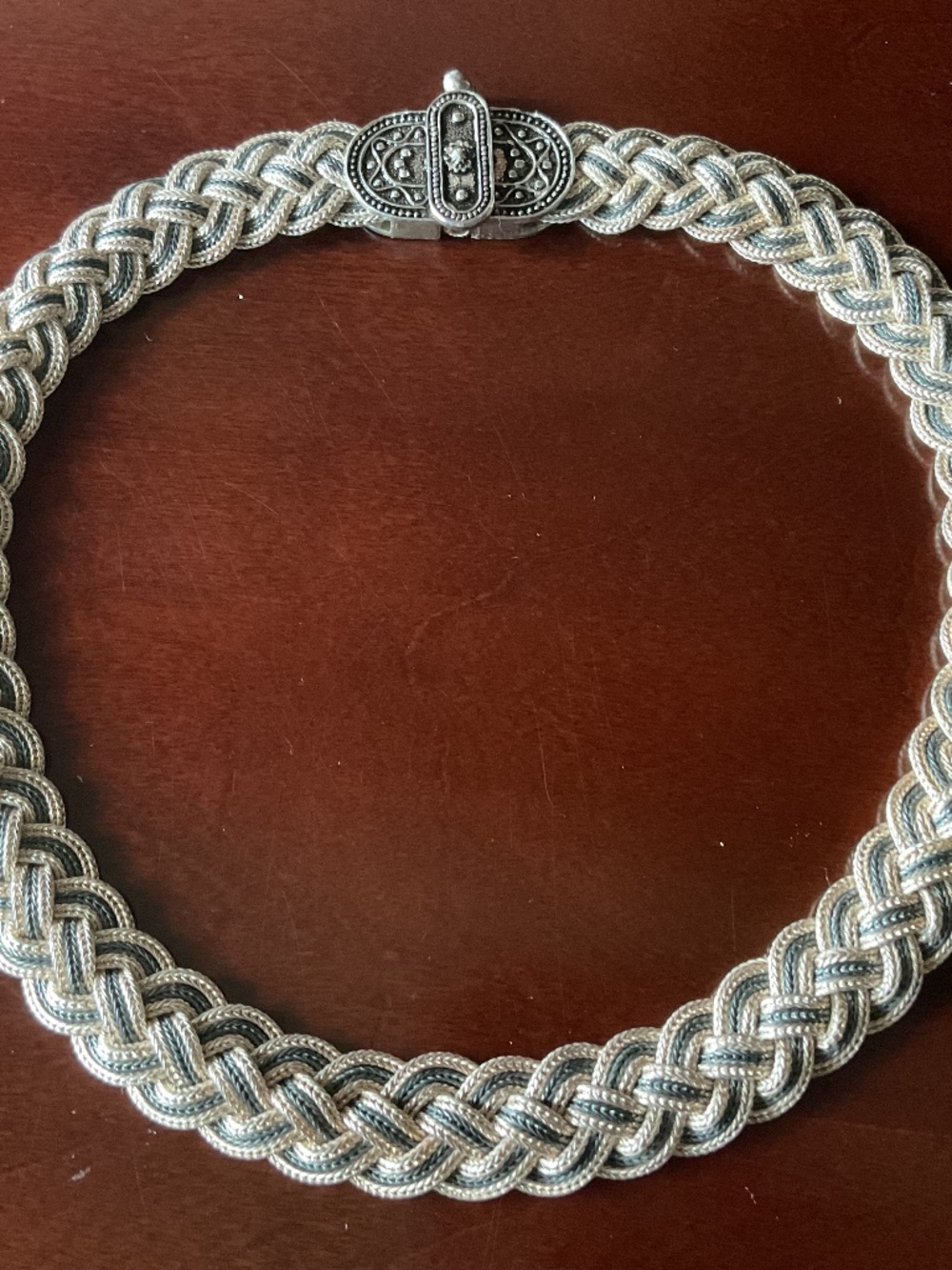 NWOT Sterling Silver 925 Knit UNIQUE DESIGN CHOKER Woman Necklace